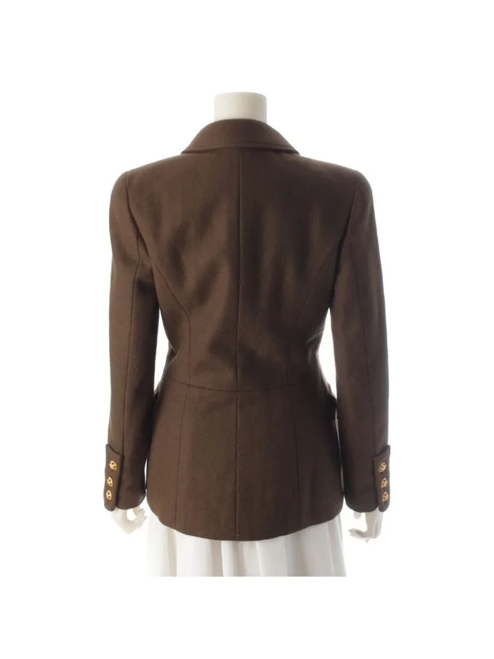 Chanel Wool Gripoix Button Tailored Jacket Khaki 38